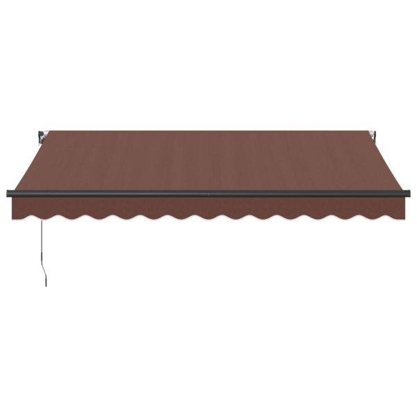 Tenda Retrattile Manuale Con Led 350x250 Cm Marrone - Image 4