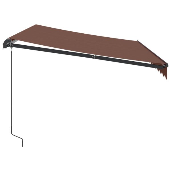 Tenda Retrattile Manuale Con Led 350x250 Cm Marrone - Image 5