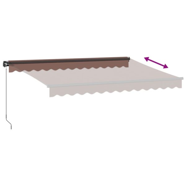 Tenda Retrattile Manuale Con Led 350x250 Cm Marrone - Image 6
