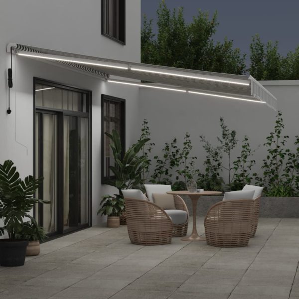 Tenda Retrattile Automatica Led Antracite E Bianco 500x300 cm - Image 3