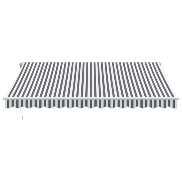 Tenda Da Sole Retrattile Manuale Antracite E Bianco 400x350 cm - Image 3
