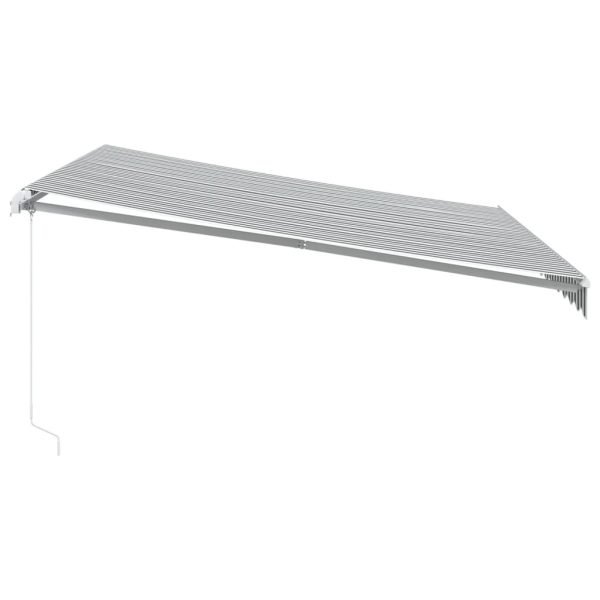 Tenda Da Sole Retrattile Manuale Antracite E Bianco 400x350 cm - Image 4