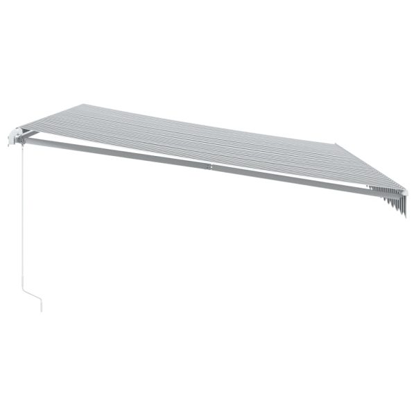 Tenda Da Sole Retrattile Manuale Antracite E Bianco 500x350 cm - Image 4