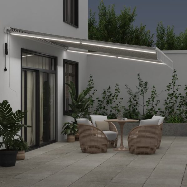 Tenda Retrattile Automatica Led Antracite E Bianco 500x350 cm - Image 3