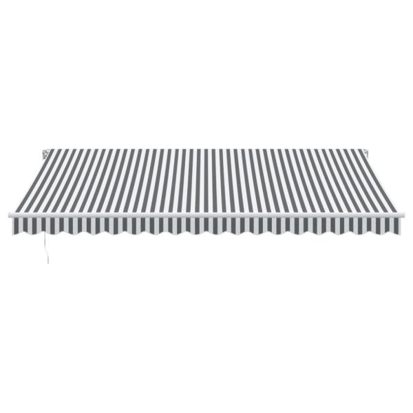Tenda Da Sole Retrattile Manuale Antracite E Bianco 450x300 cm - Image 3