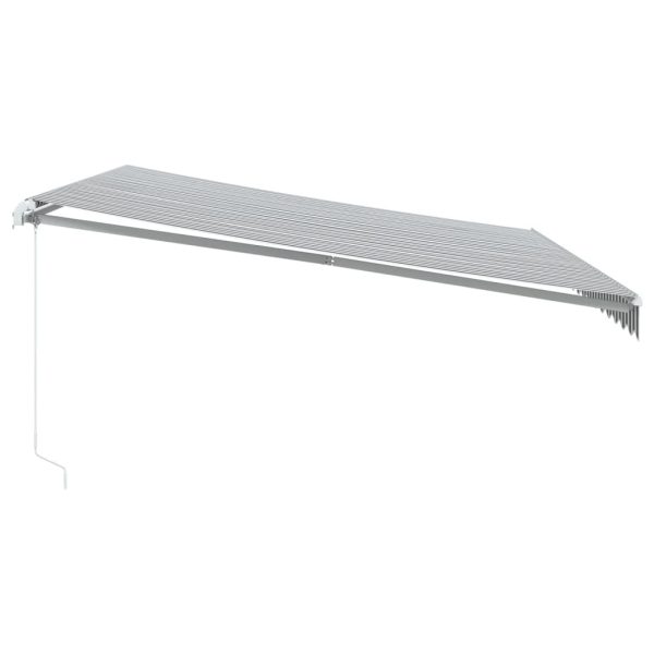 Tenda Da Sole Retrattile Manuale Antracite E Bianco 450x300 cm - Image 4