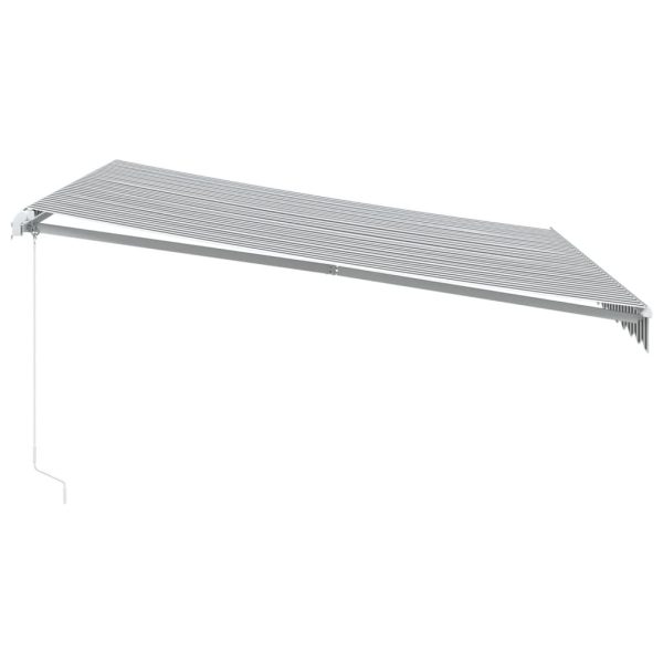 Tenda Da Sole Retrattile Manuale Antracite E Bianco 400x300 cm - Image 4