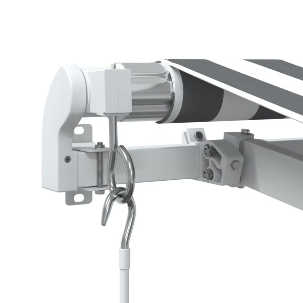 Tenda Da Sole Retrattile Manuale Antracite E Bianco 400x300 cm - Image 6