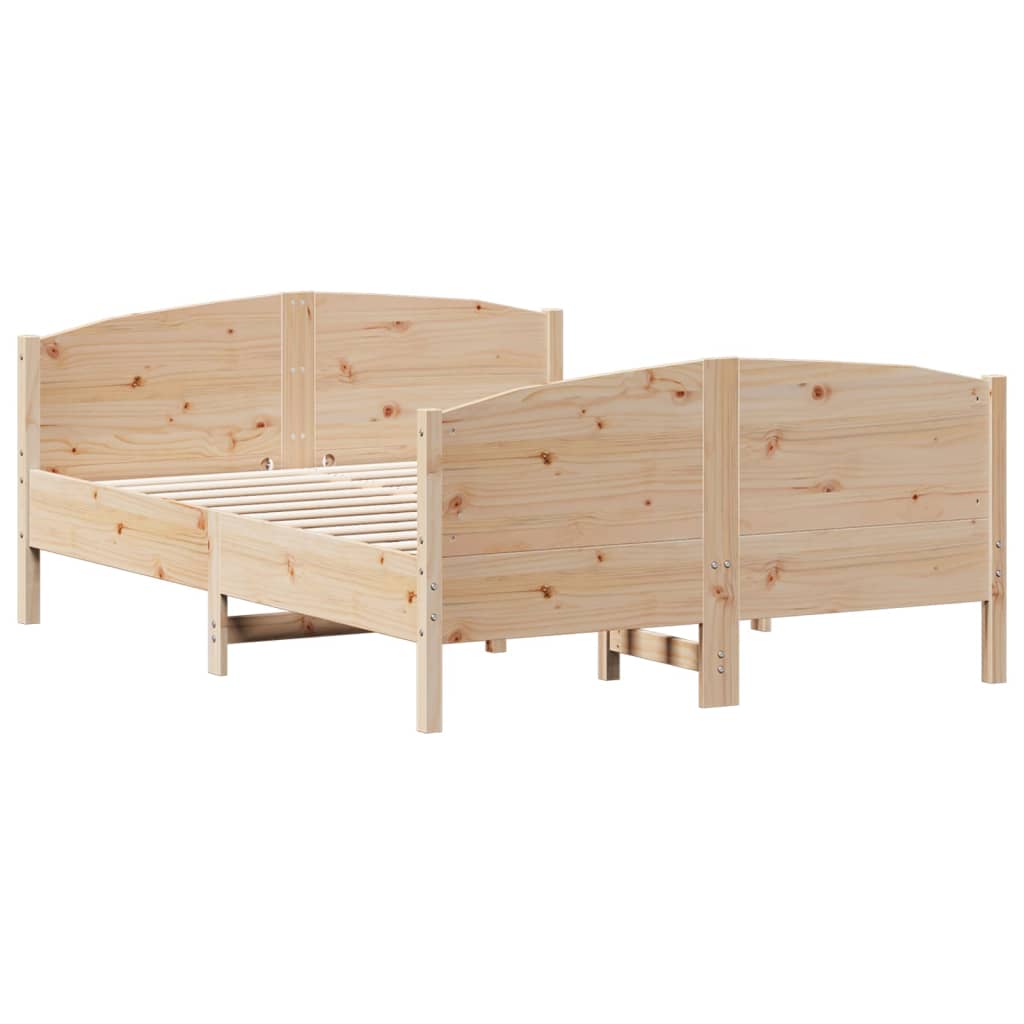 Letto Senza Materasso 135x190 Cm In Legno Massello Di Pino - Image 3
