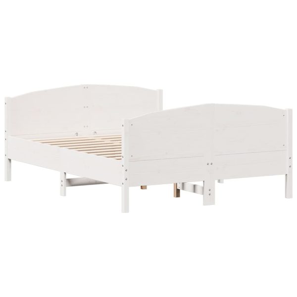 Letto Senza Materasso Bianco 120x190 Cm Legno Massello Di Pino - Image 3