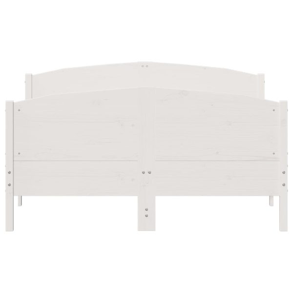 Letto Senza Materasso Bianco 120x190 Cm Legno Massello Di Pino - Image 4
