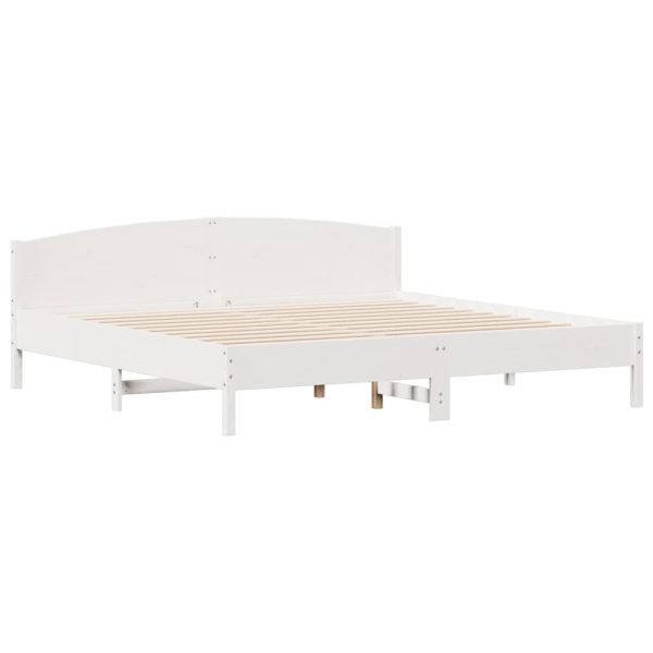 Giroletto Senza Materasso Bianco 200x200 Cm Legno Massello Pino - Image 3