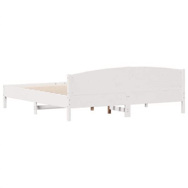 Giroletto Senza Materasso Bianco 200x200 Cm Legno Massello Pino - Image 6