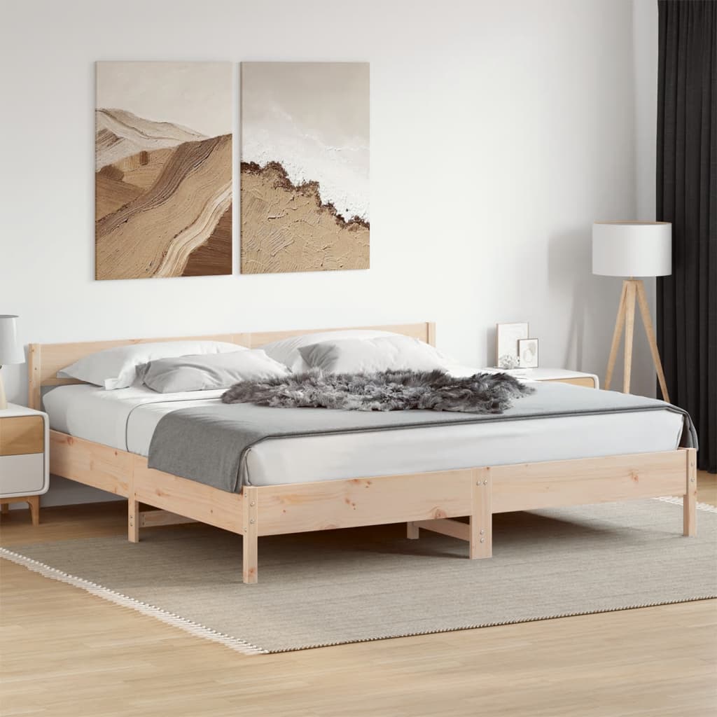 Giroletto Senza Materasso 200x200 Cm In Legno Massello Di Pino