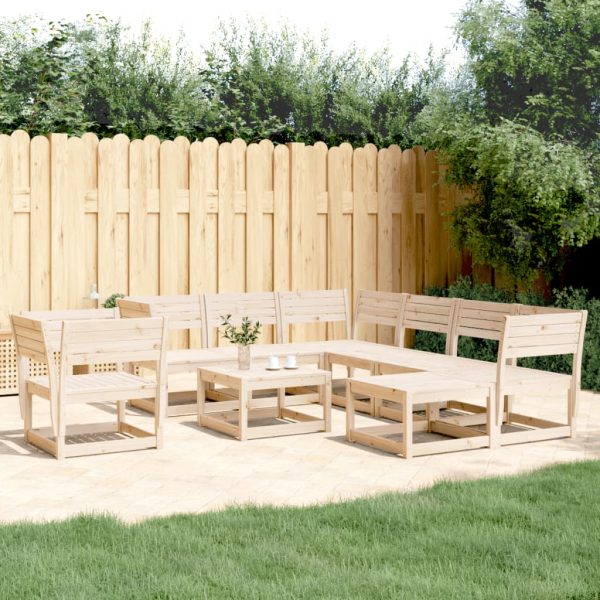 Set Salotto Da Giardino 8 Pz In Legno Massello Di Pino