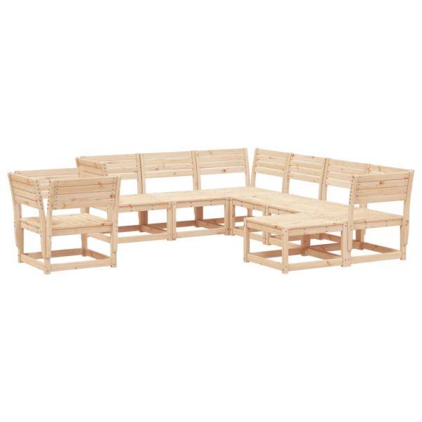 Set Salotto Da Giardino 8 Pz In Legno Massello Di Pino - Image 2