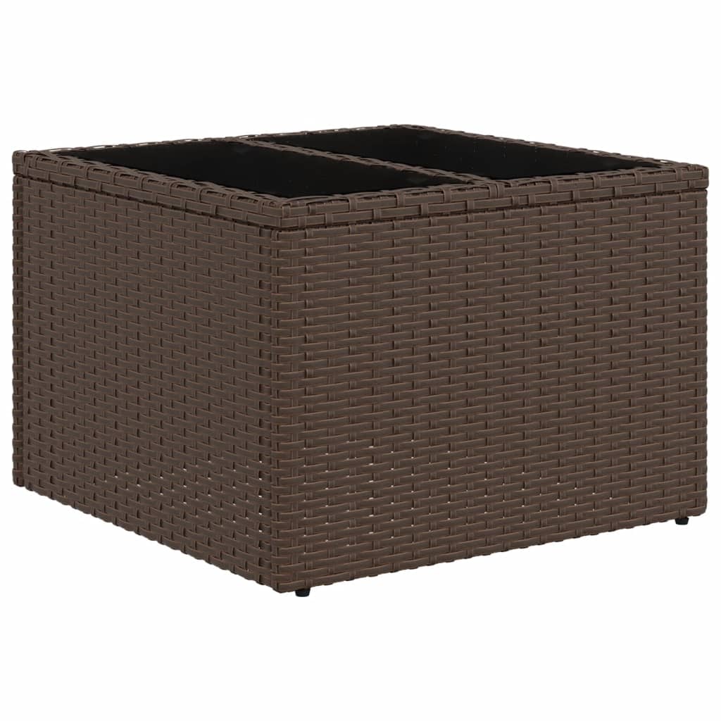 Set Divani Da Giardino 11 Pz Con Cuscini Polyrattan Marrone - Image 6