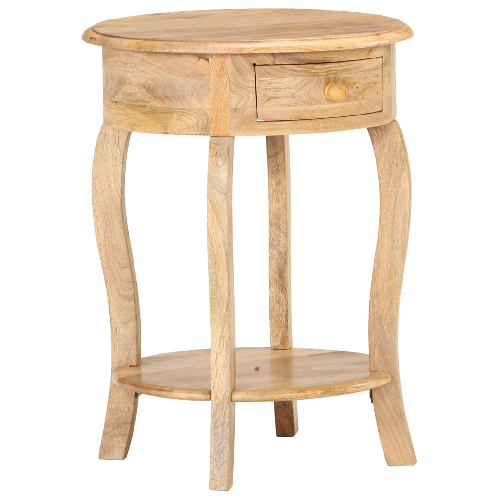 Tavolino Da Salotto 37x37x61 Cm In Legno Massello Di Mango
