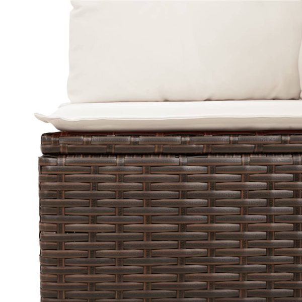 Set Divani Da Giardino 9pz Con Cuscini Marrone In Polyrattan - Image 3