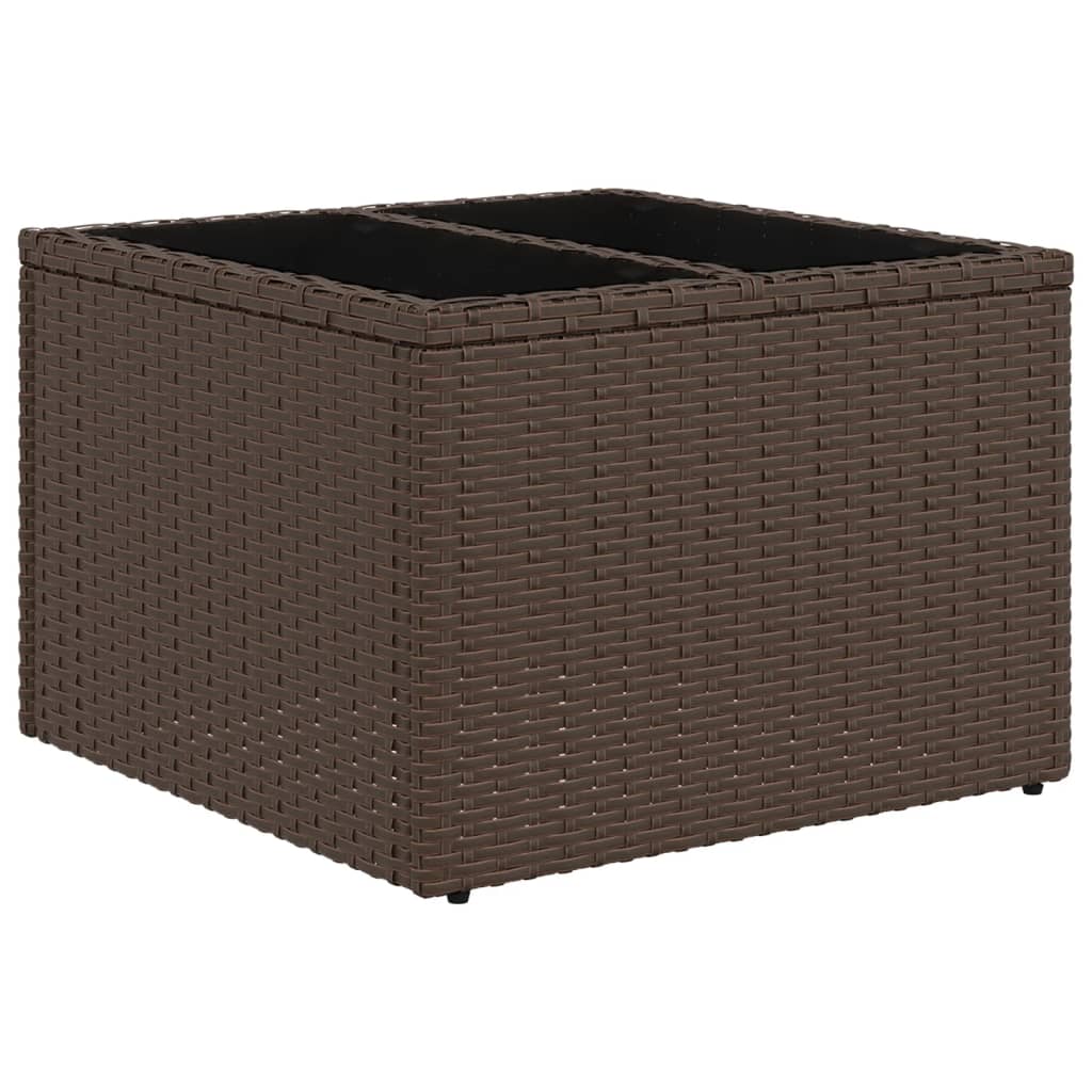 Set Divani Da Giardino 10pz Con Cuscini In Polyrattan Marrone - Image 6