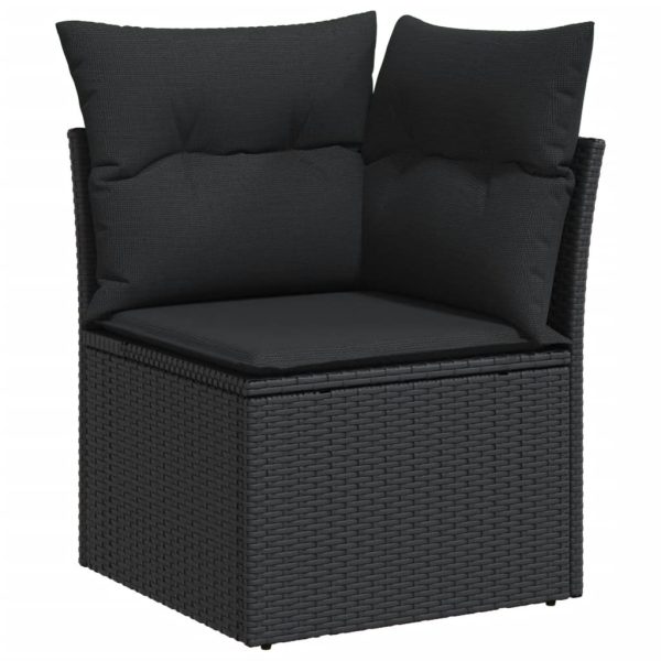 Set Divani Da Giardino 4 Pz Con Cuscini Nero In Polyrattan - Image 3