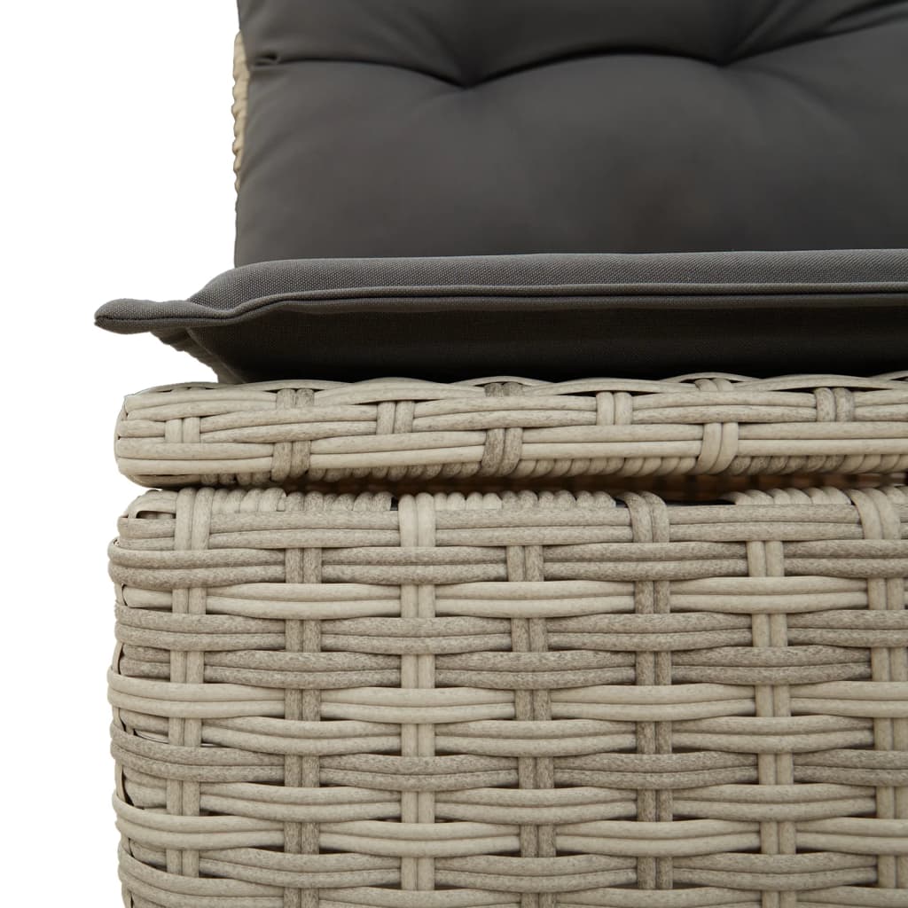 Set Divano Da Giardino 9pz Con Cuscini Grigio Chiaro Polyrattan - Image 6