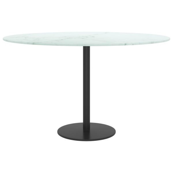 Piano Per Tavolo Bianco Ø70x0,8 Cm Vetro Temperato Design Marmo - Image 3
