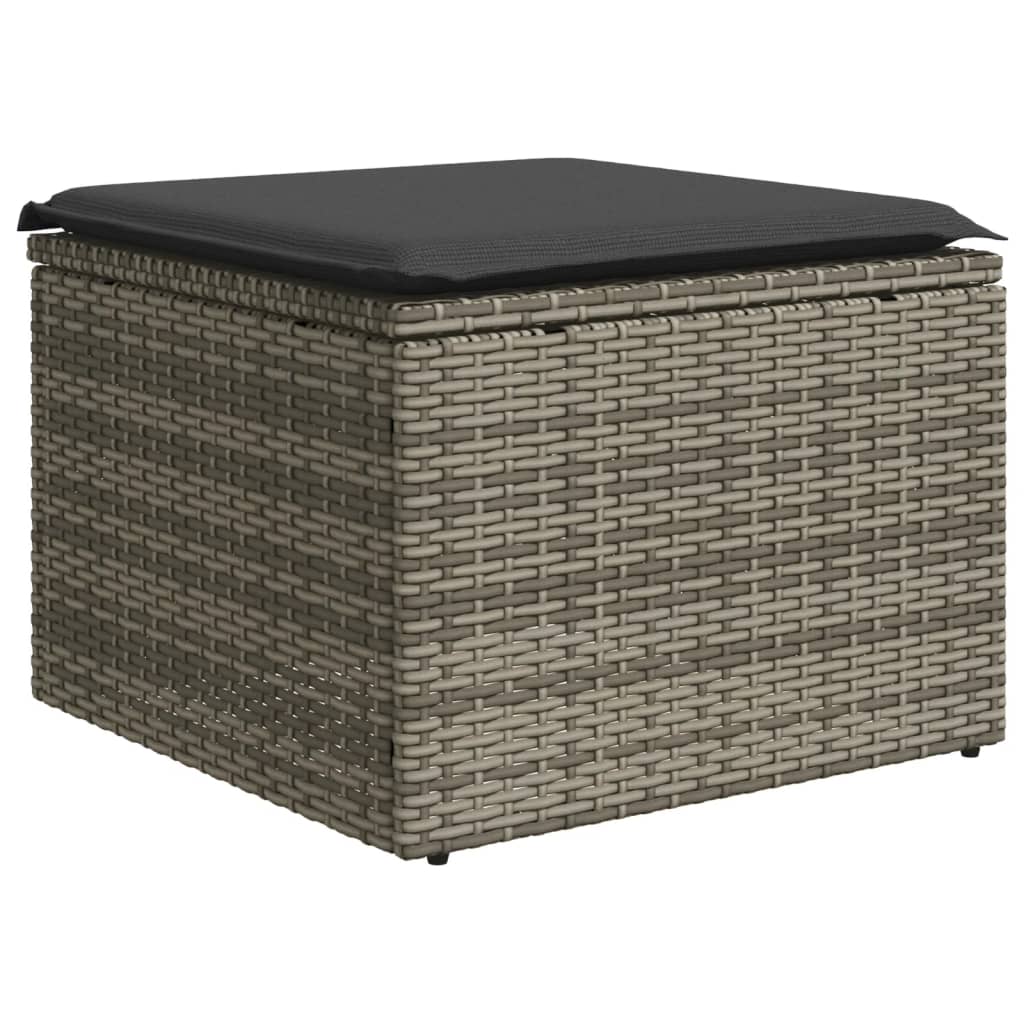 Set Divano Da Giardino 8 Pz Con Cuscini Grigio In Polyrattan - Image 6