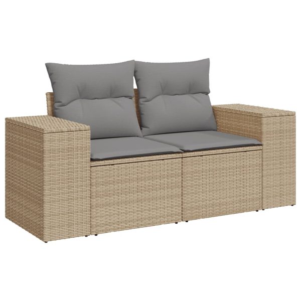 Set Divani Da Giardino 11 Pz Con Cuscini Beige In Polyrattan - Image 3