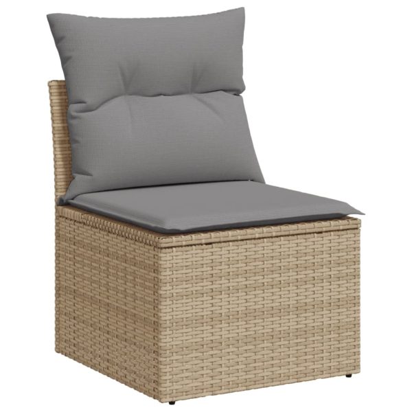 Set Divani Da Giardino 11 Pz Con Cuscini Beige In Polyrattan - Image 4
