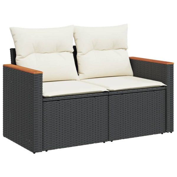 Set Divani Da Giardino Con Cuscini 8 Pz Nero In Polyrattan - Image 4