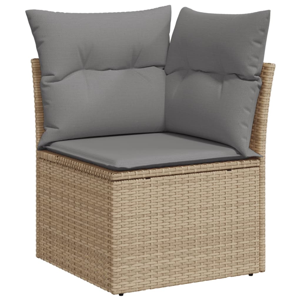 Set Divano Da Giardino 8 Pz Con Cuscini Beige Misto Polyrattan - Image 3