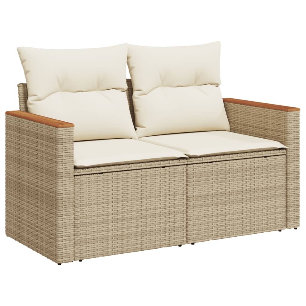 Set Divano Da Giardino 8 Pz Con Cuscini Beige In Polyrattan - Image 3