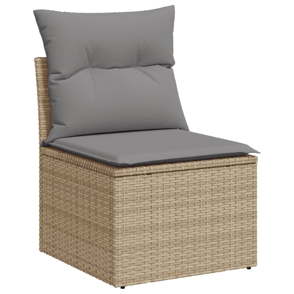 Set Divano Da Giardino 8 Pz Con Cuscini Beige Misto Polyrattan - Image 4