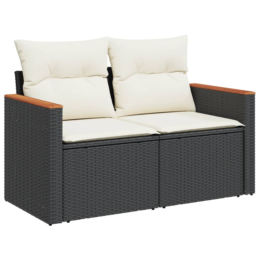 Set Divani Da Giardino Con Cuscini 8 Pz Nero In Polyrattan - Image 5