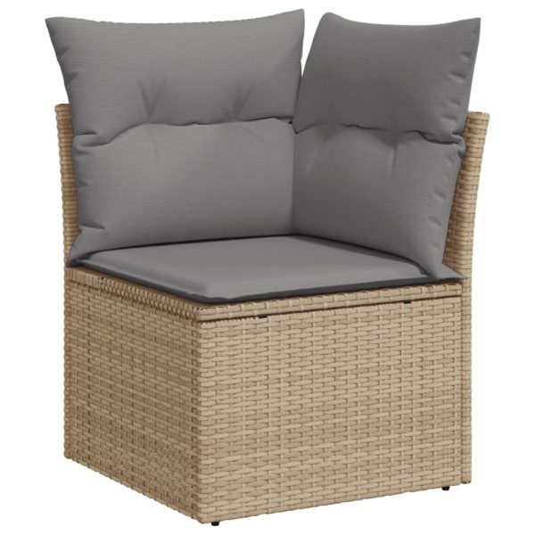 Set Divano Da Giardino 7 Pz Con Cuscini Beige Misto Polyrattan - Image 3