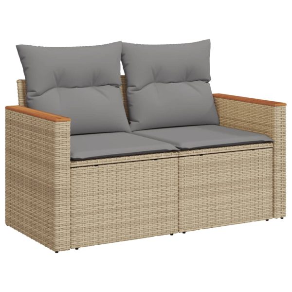 Set Divano Da Giardino 7 Pz Con Cuscini Beige Misto Polyrattan - Image 5