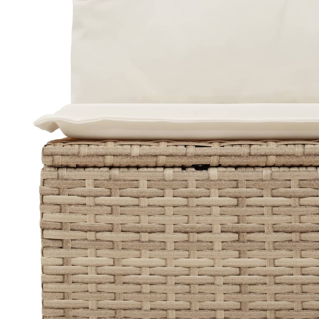 Set Divano Da Giardino 9 Pz Con Cuscini Beige In Polyrattan - Image 6
