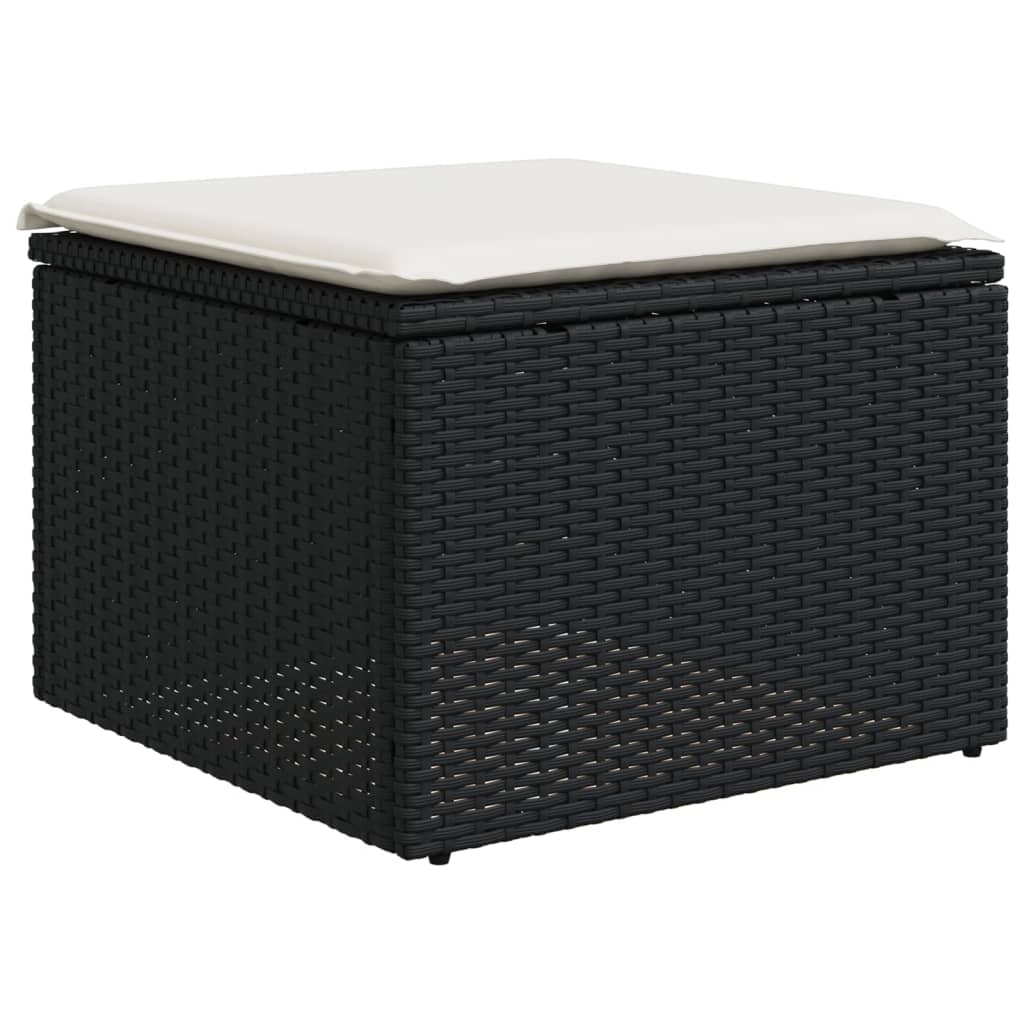 Set Divani Da Giardino 9 Pz Con Cuscini Nero In Polyrattan - Image 5