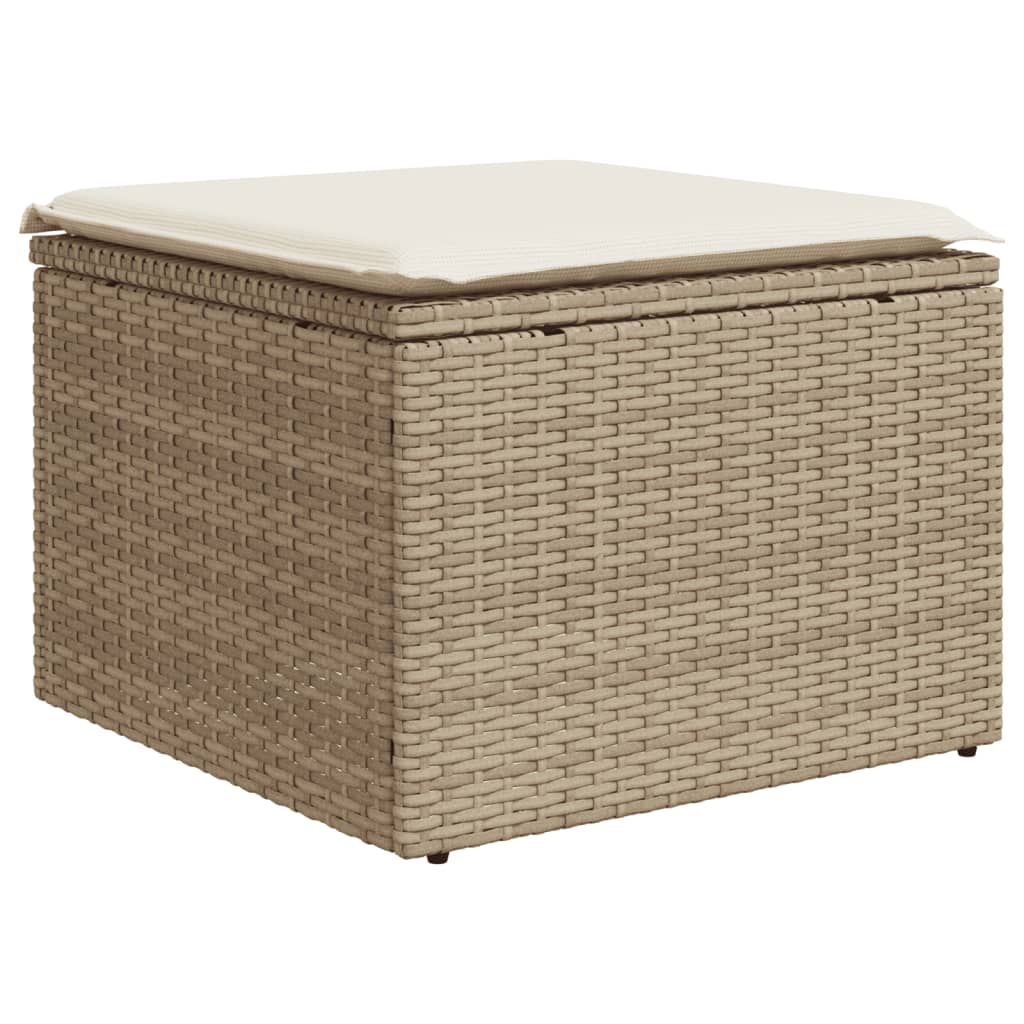 Set Divano Da Giardino 10 Pz Con Cuscini Beige In Polyrattan - Image 5