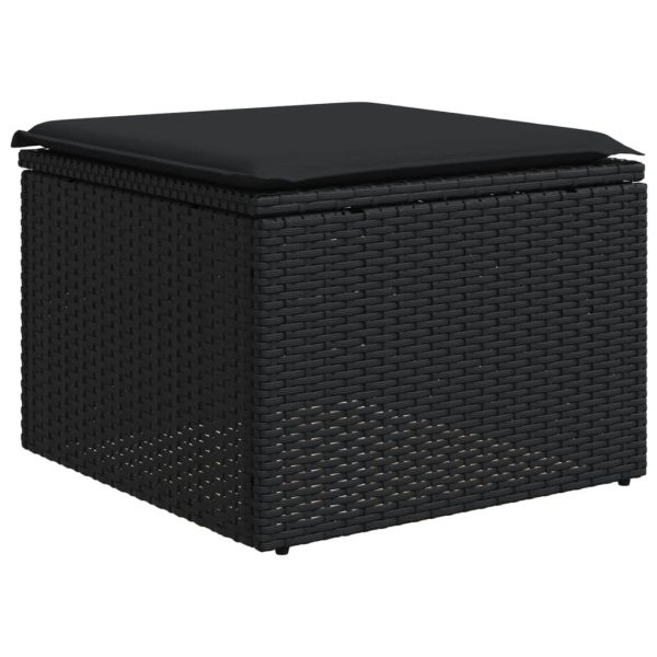 Set Divani Da Giardino 13pz Con Cuscini Nero In Polyrattan - Image 6