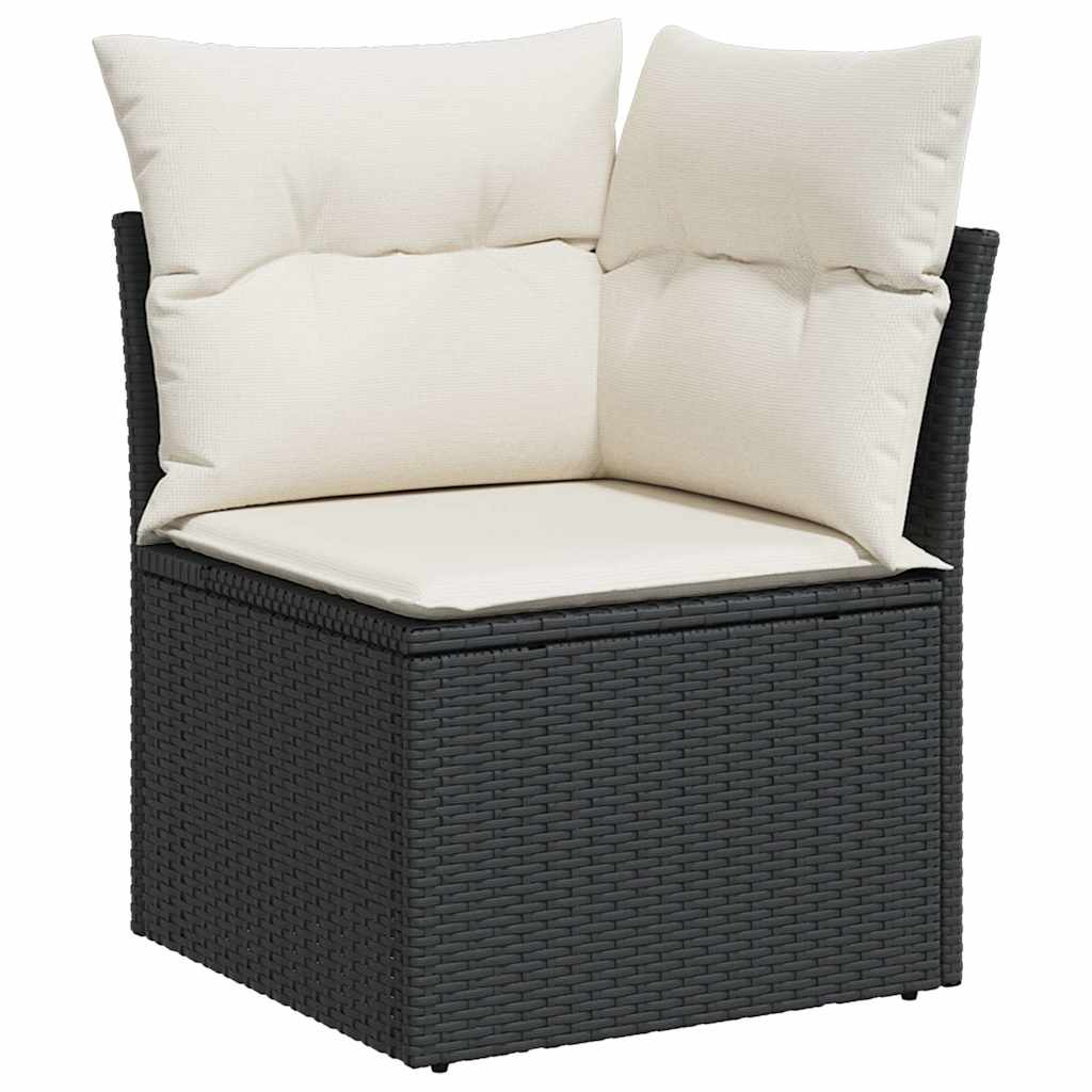 Set Divani Da Giardino Con Cuscini 7pz Nero Polyrattan - Image 5