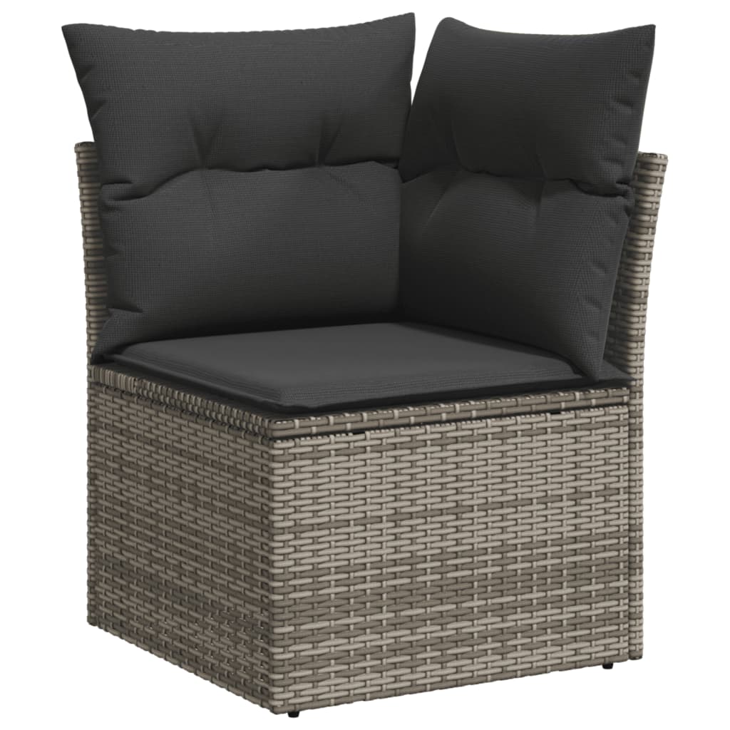 Set Divano Da Giardino 6 Pz Con Cuscini Grigio In Polyrattan - Image 4