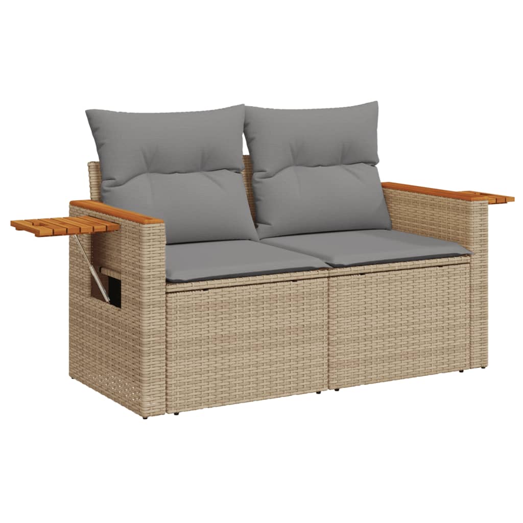 Set Divano Da Giardino 6 Pz Con Cuscini Beige In Polyrattan - Image 6