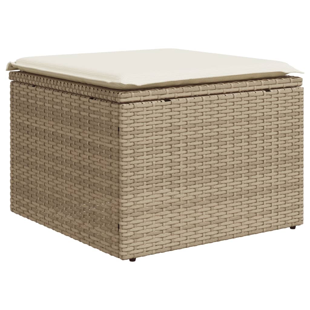 Set Divani Da Giardino 7 Pz Con Cuscini Beige In Polyrattan - Image 4
