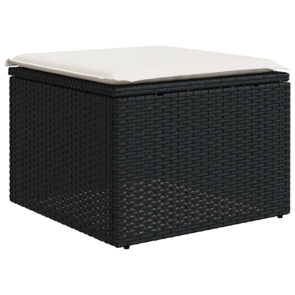 Set Divani Da Giardino Con Cuscini 8 Pz Nero In Polyrattan - Image 5