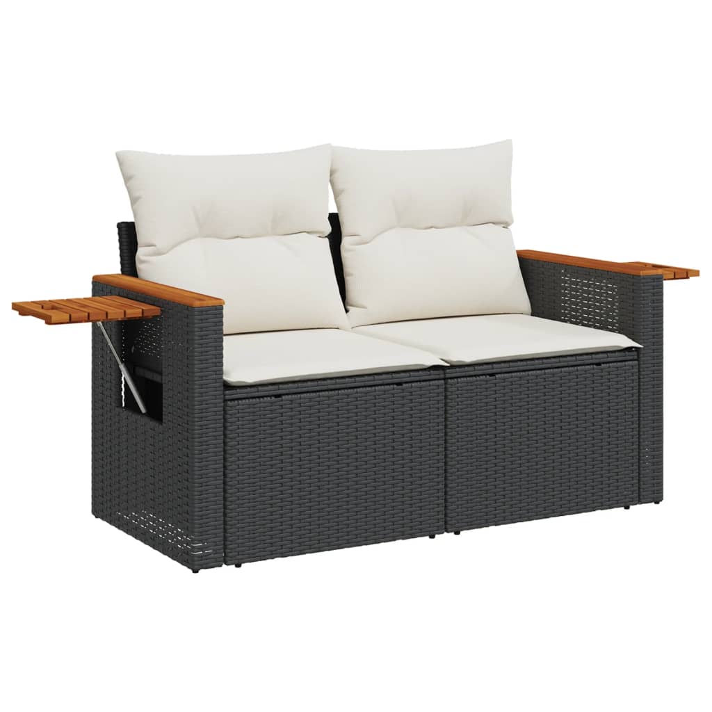 Set Divani Da Giardino Con Cuscini 8 Pz Nero In Polyrattan - Image 6