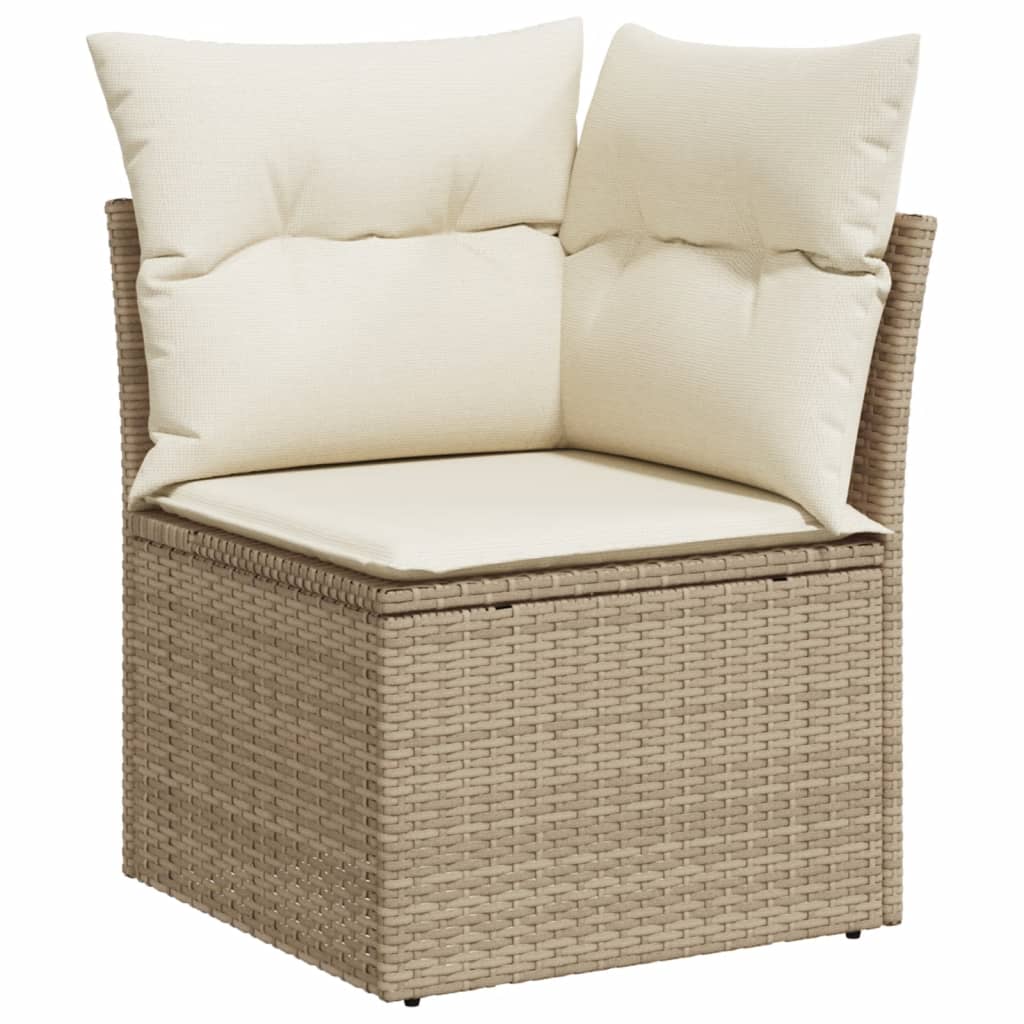 Set Divano Da Giardino 9 Pz Con Cuscini Beige In Polyrattan - Image 5