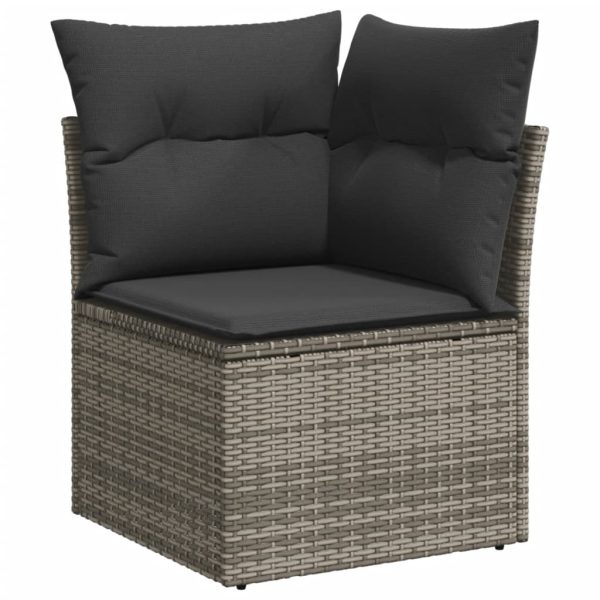 Set Divano Da Giardino 10 Pz Con Cuscini Grigio In Polyrattan - Image 4