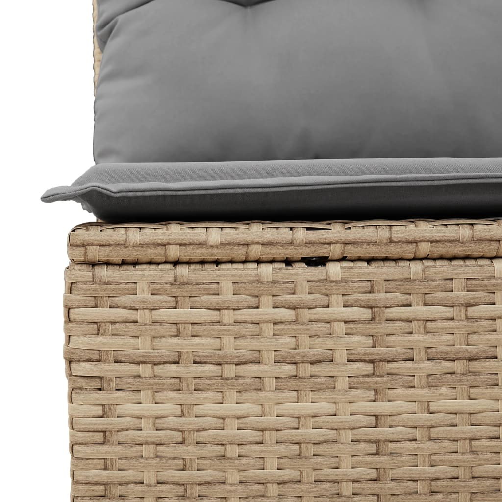 Set Divano Da Giardino 9 Pz Con Cuscini Beige In Polyrattan - Image 6